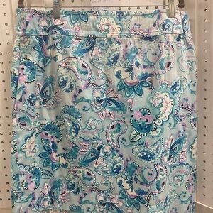 Talbots Teal and Purple Paisley Skirt